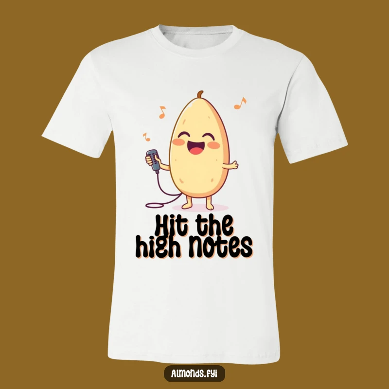 Funny Singing Almond T-Shirt, Microphone Crooner, Hilarious Gift Apparel
