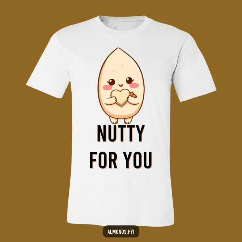 Funny Blushing Almond Heart T-Shirt - Wear Your Affection Hilariously!