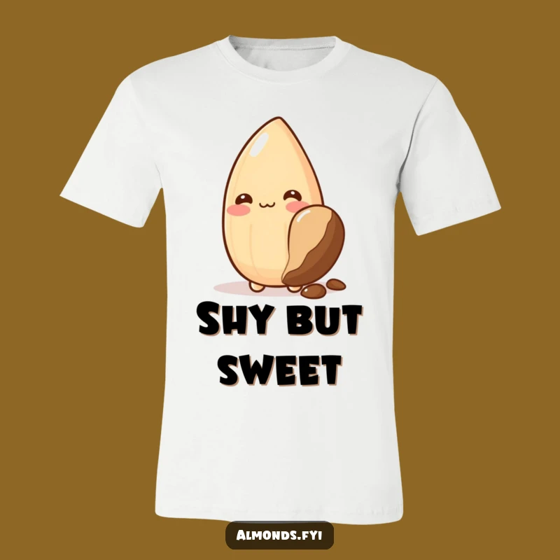 Funny Blushing Almond T-Shirt: Adorably Shy, Sweetly Humorous