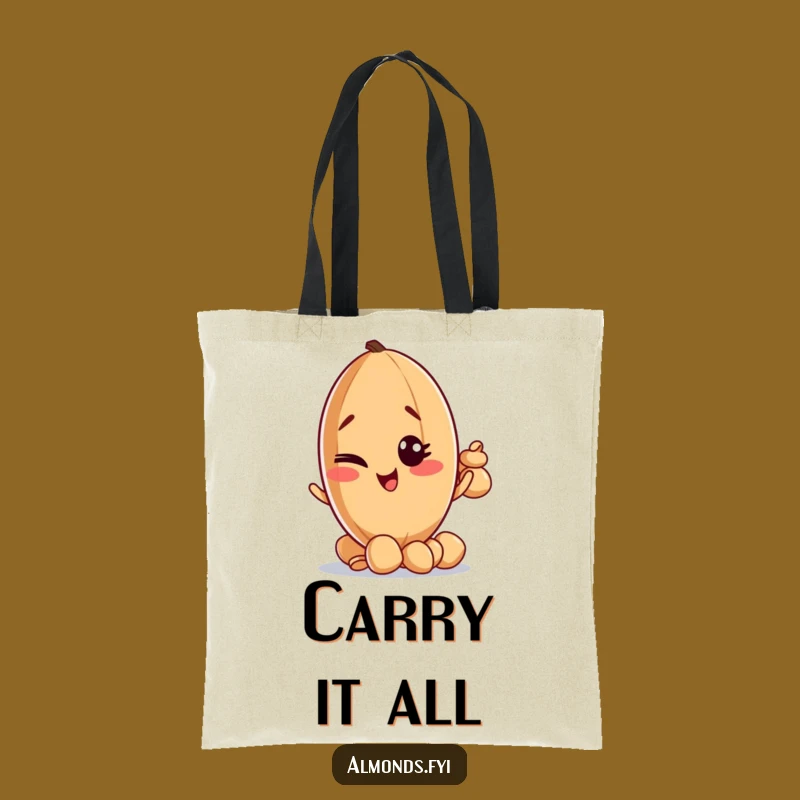 Funny Mischievous Almond Tote Bag - Carry Your Shenanigans!