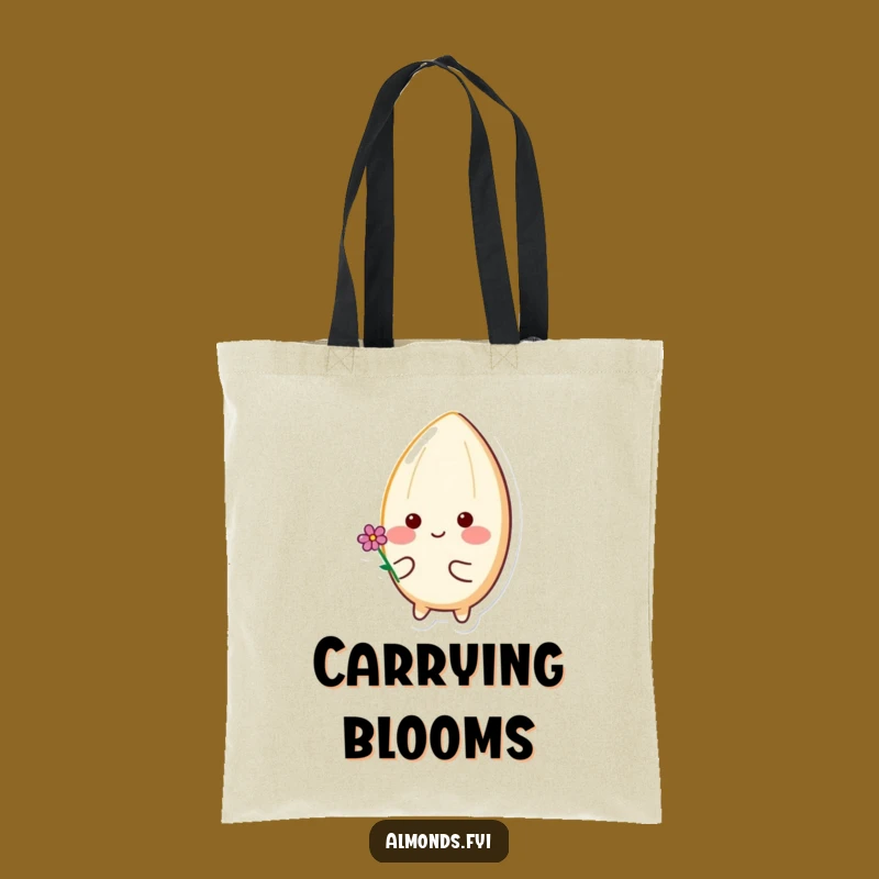 Happy Flower Almond Tote Bag - Chic & Funny Carry-All for Sweet People!
