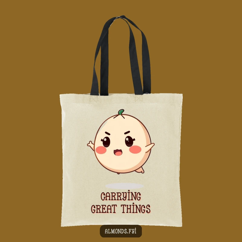 Funny Action Ready Tote Bag: Almond Leaps, Practical Funny Gift