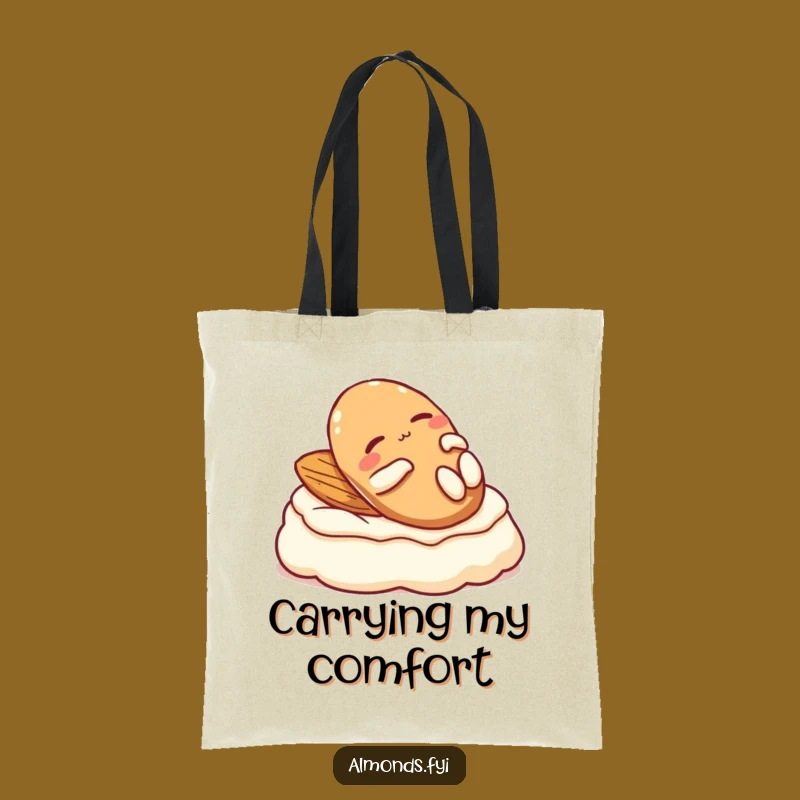 Funny Relaxed Almond Tote Bag: Cream Lounger Carry-All Funny Gift