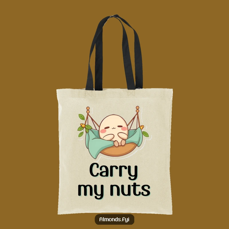 Funny Almond Hammock Tote Bag - Carry Relaxation & Happy Moments Gift