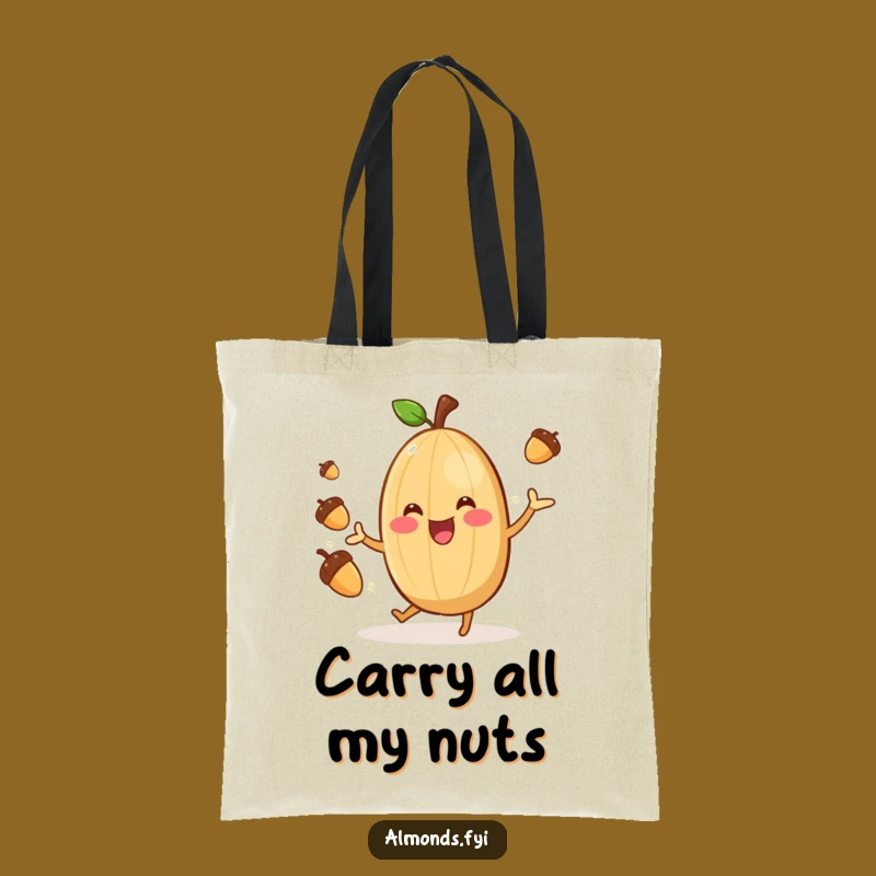 Funny Almond Juggler Tote Bag: Cheerful Nut Carry-All, Perfect Eco-Friendly Gift!