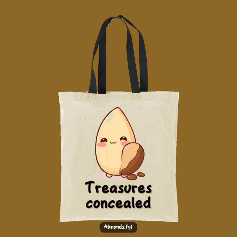 Funny Blushing Almond Tote Bag: Carry Your Sweet Shyness
