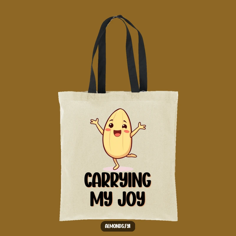 Funny Cheerful Almond Cartwheel Tote Bag: Carry Your Joy Everywhere!