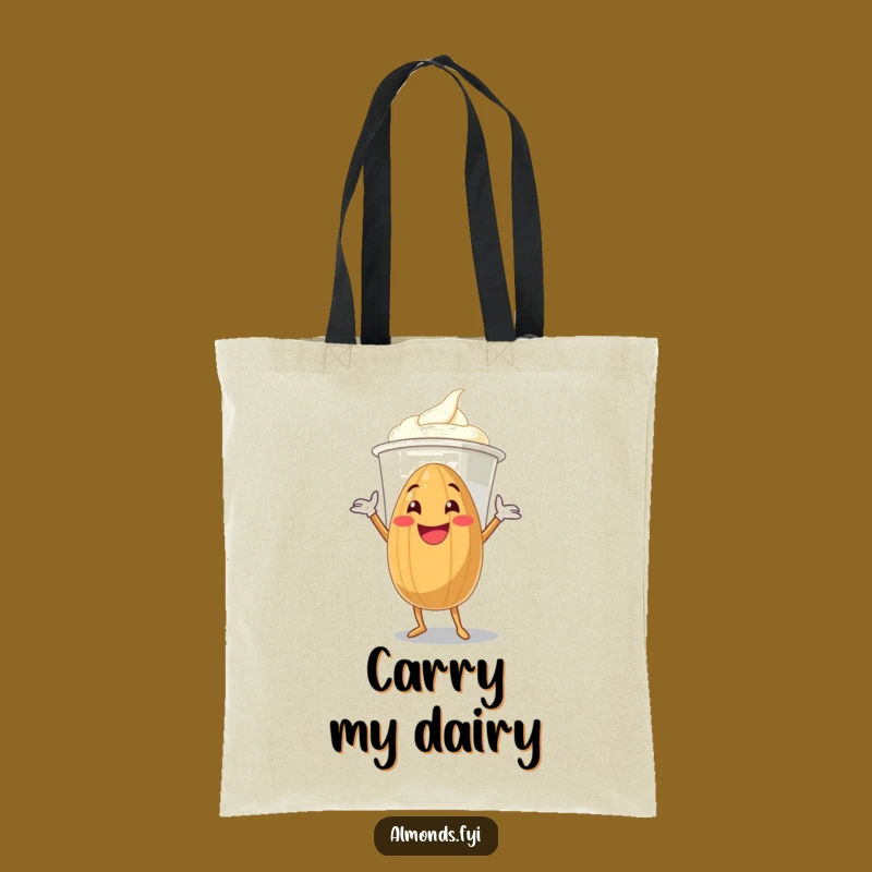Funny Hugging Almond Tote Bag - Giant Yogurt Lover Hilarious Gift!