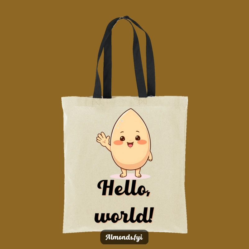 Funny Waving Almond Tote Bag - Chic Chubby Nutty Carry-All Gift