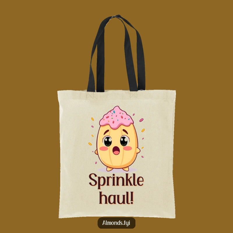 Funny Surprised Almond Sprinkle Tote: Carry Your Awe!